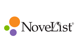 "Orange, green, and purple dots on left side of black lettered "NoveList" on white background."