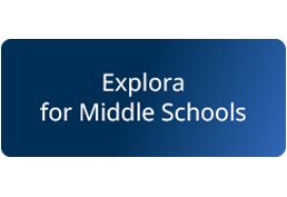 Explora for Middle Schools button with white lettering on blue background.